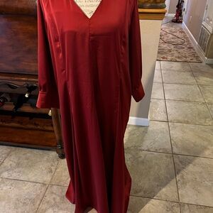 Soft surroundings red plus size dress V neck polyester machine wash
